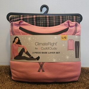 ClimateRight by CuddlDuds Women's Large 2-Piece Long-Sleeve Top & Leggings Set